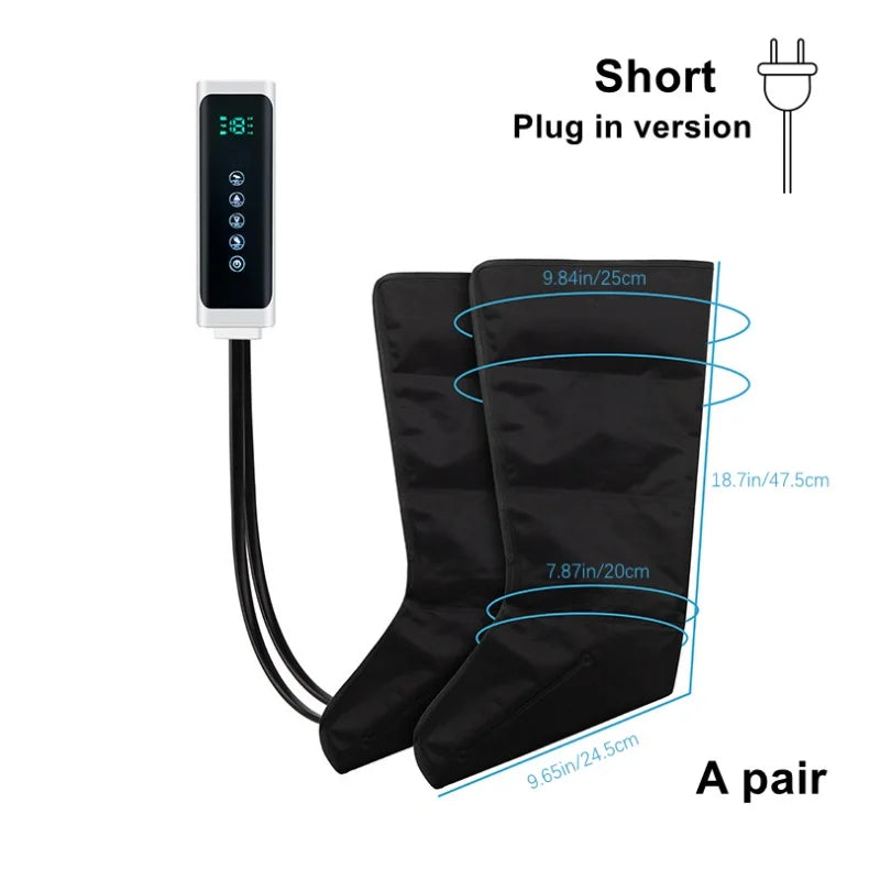 Electric Pneumatic Leg Massager – Extended Thigh, Calf & Foot Compression with Remote
