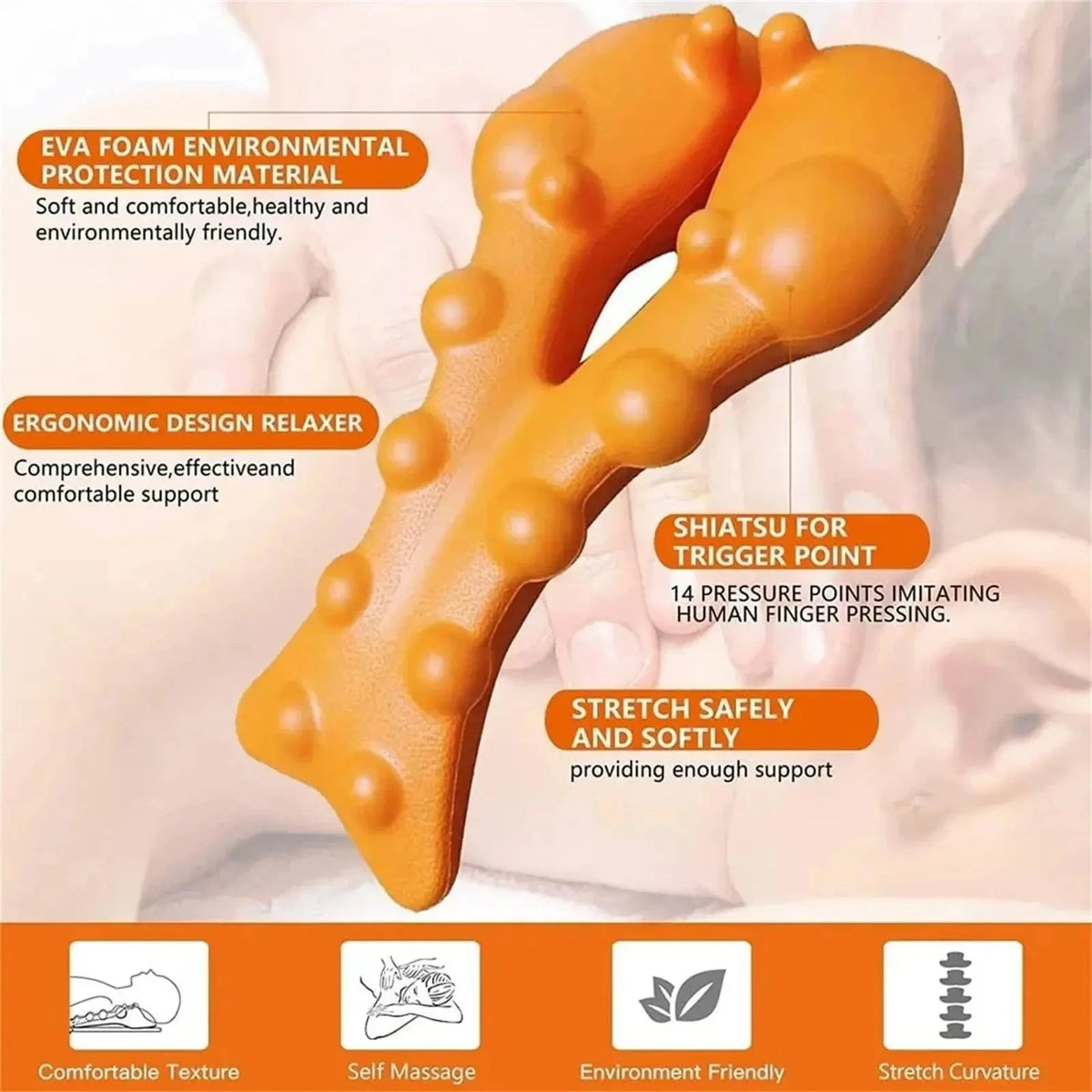 Cervical Neck Stretcher – Traction & Trigger Point Support Device