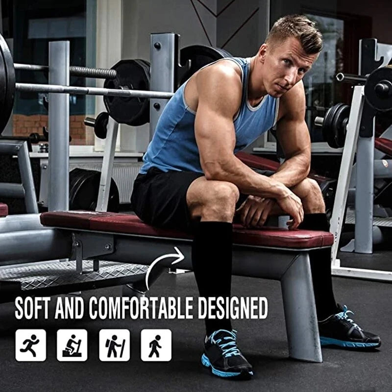2 Pairs Compression Knee-High Socks – Circulation & Comfort Support