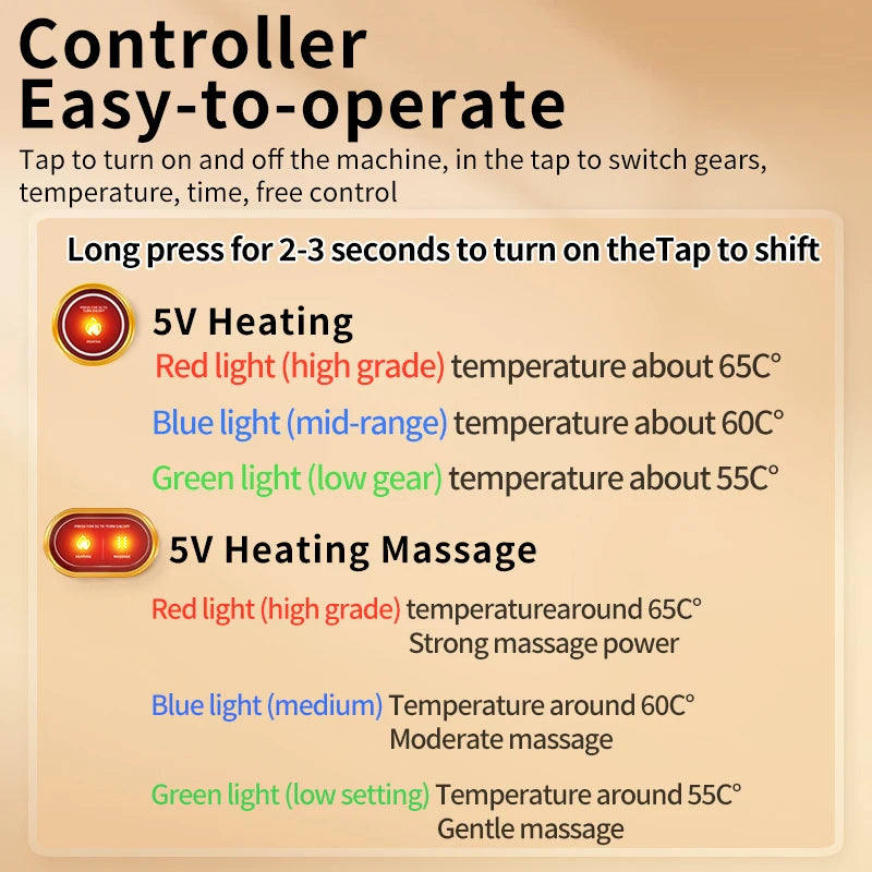 Heated Hip Support Wrap with Massage – USB-Powered Brace for Lower Back & Hip Comfort