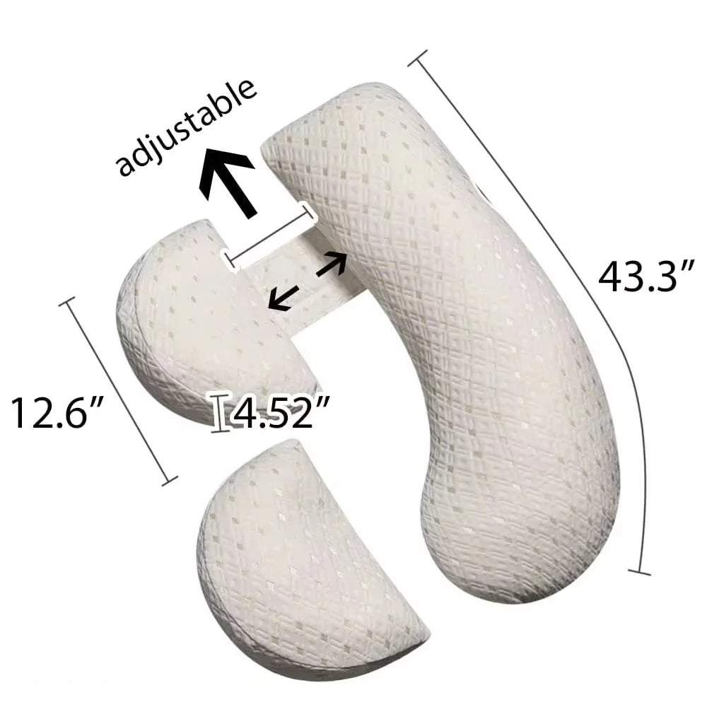 Adjustable Pregnancy Body Pillow Set – Maternity Support Cushion for Side Sleepers