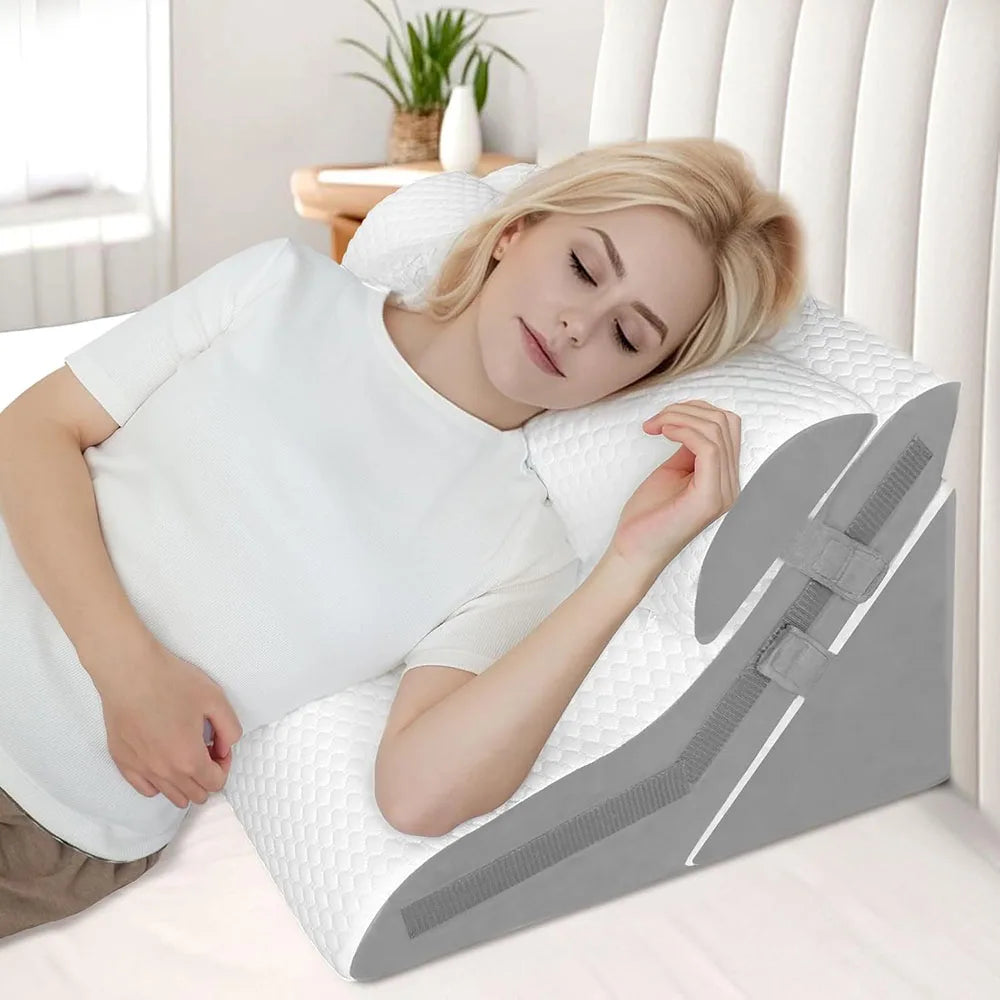 Adjustable Folding Wedge Pillow – Elevated Back Support for Comfortable Sleep