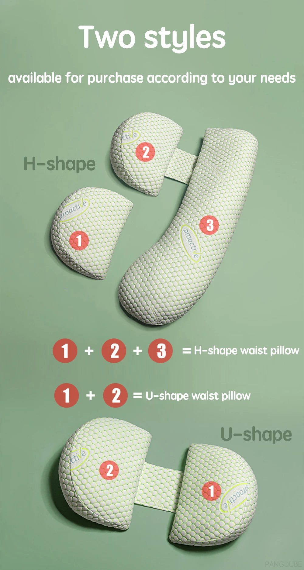 Adjustable Pregnancy Body Pillow Set – Maternity Support Cushion for Side Sleepers