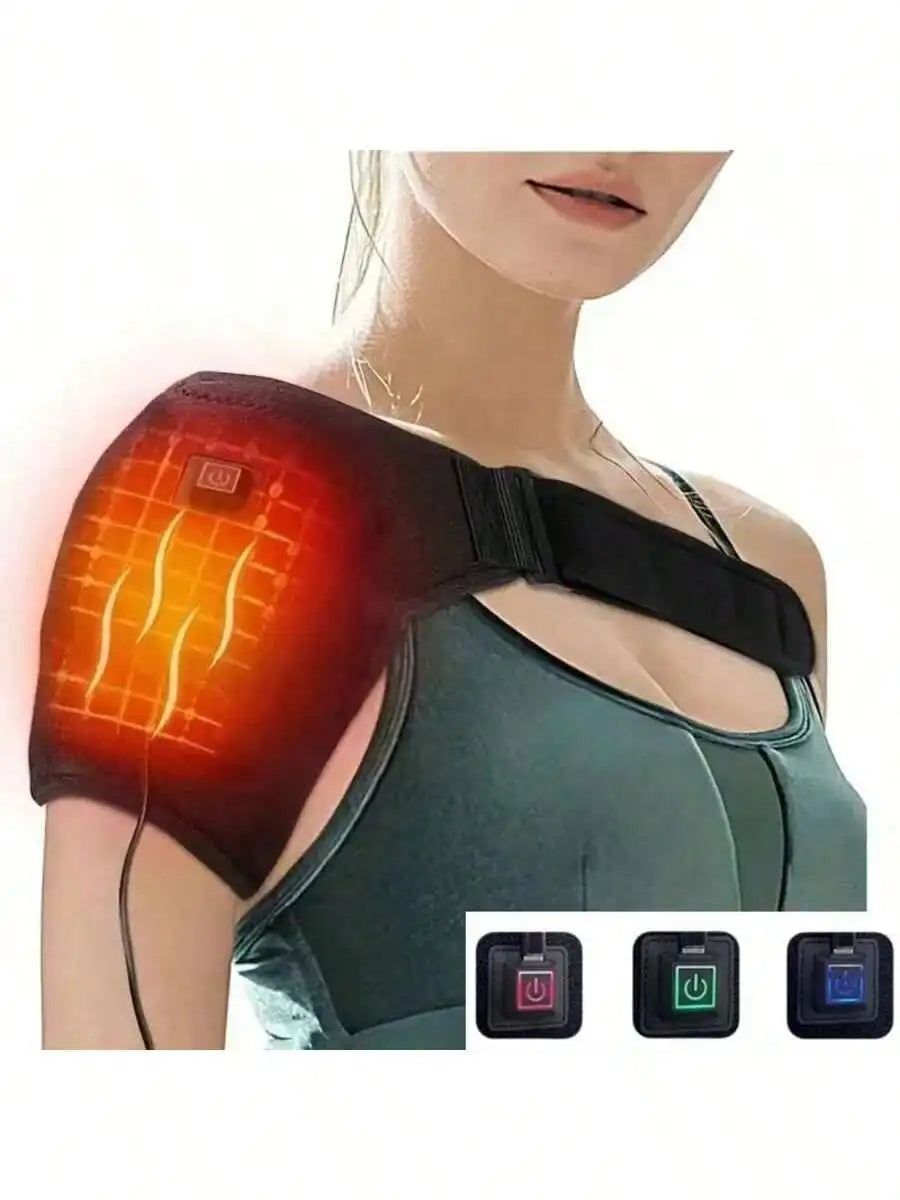 Heated Shoulder Support Brace – 3-Level Massage & Warm Compression (Plug-In)