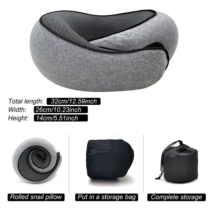 Adjustable Memory Foam Travel Neck Pillow – Portable U-Shape Support