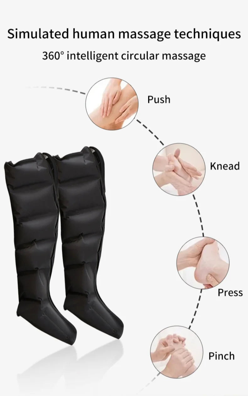 Electric Pneumatic Leg Massager – Extended Thigh, Calf & Foot Compression with Remote