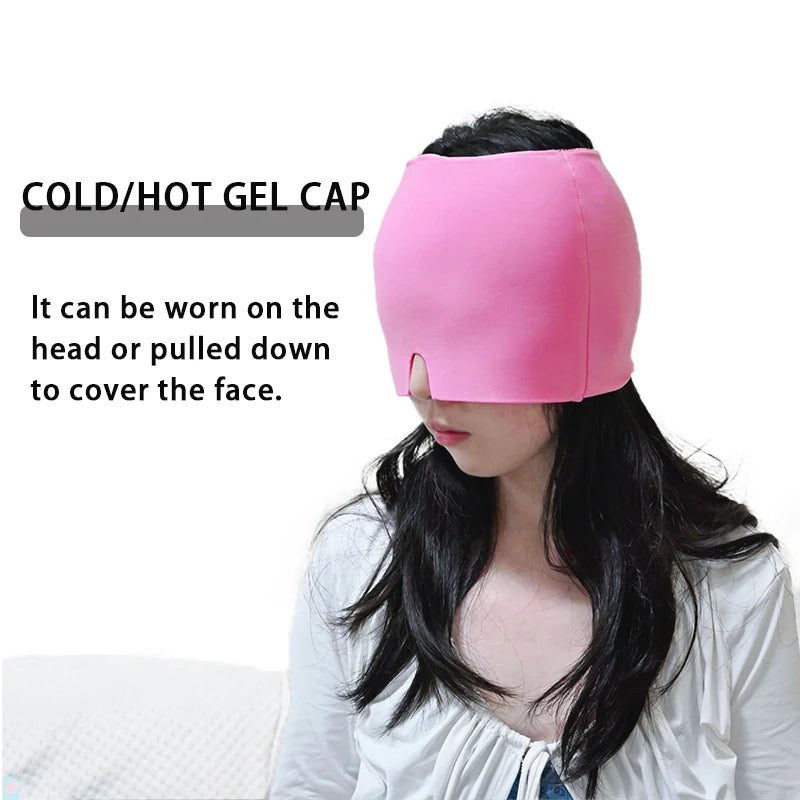 Reusable Gel Ice Migraine Relief Cap – Cold Compression Head Wrap
