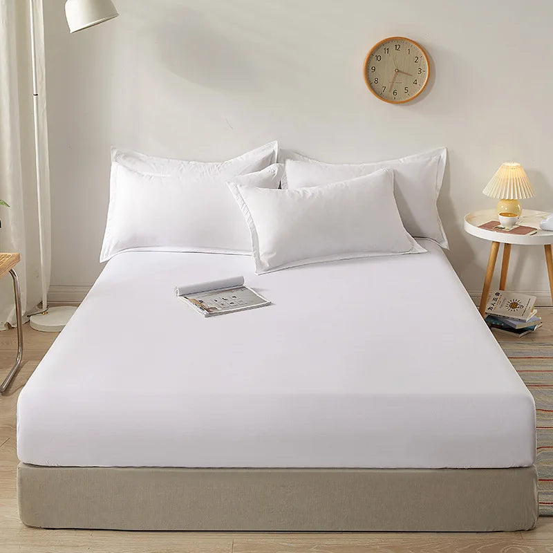 100% Cotton Fitted Sheet – Adjustable Non-Slip Mattress Cover (Single to King)