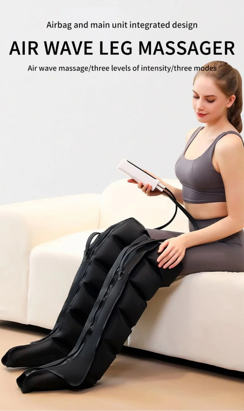Electric Pneumatic Leg Massager – Extended Thigh, Calf & Foot Compression with Remote