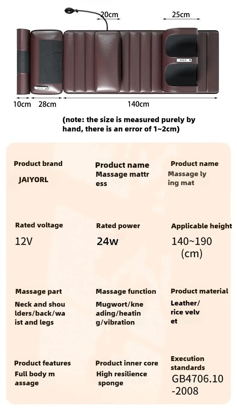 Full Body Massage Mat with Heat – Airbag Compression & Vibration Massage Cushion