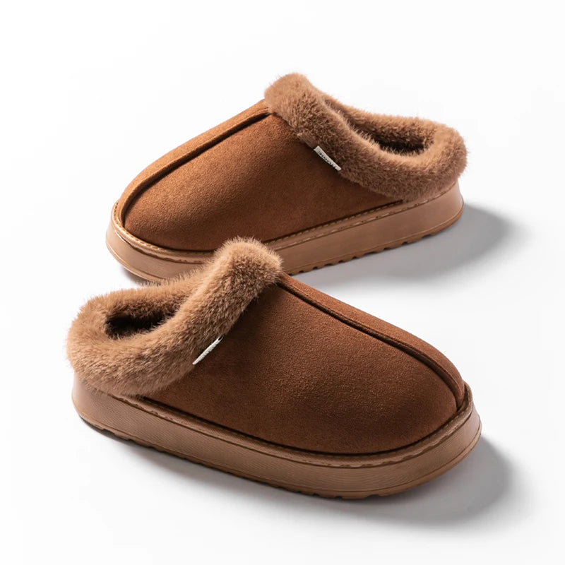 Women’s Warm Fluffy Slippers – Anti-Slip EVA Thick Sole Indoor Shoes