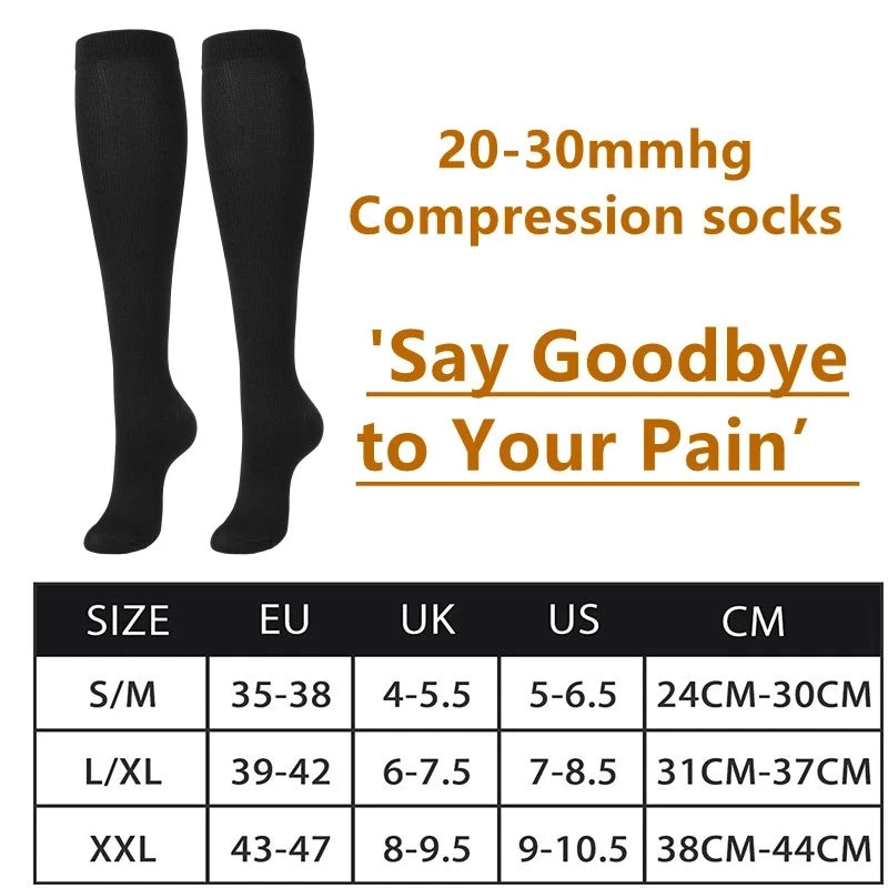 2 Pairs Compression Knee-High Socks – Circulation & Comfort Support