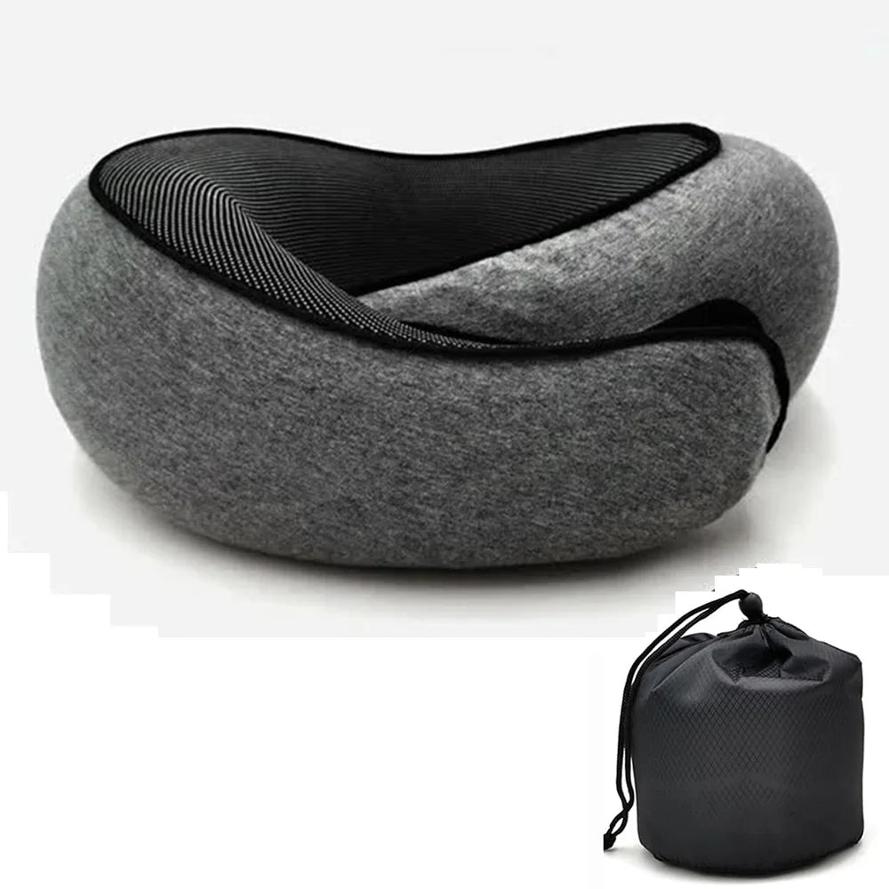Adjustable Memory Foam Travel Neck Pillow – Portable U-Shape Support