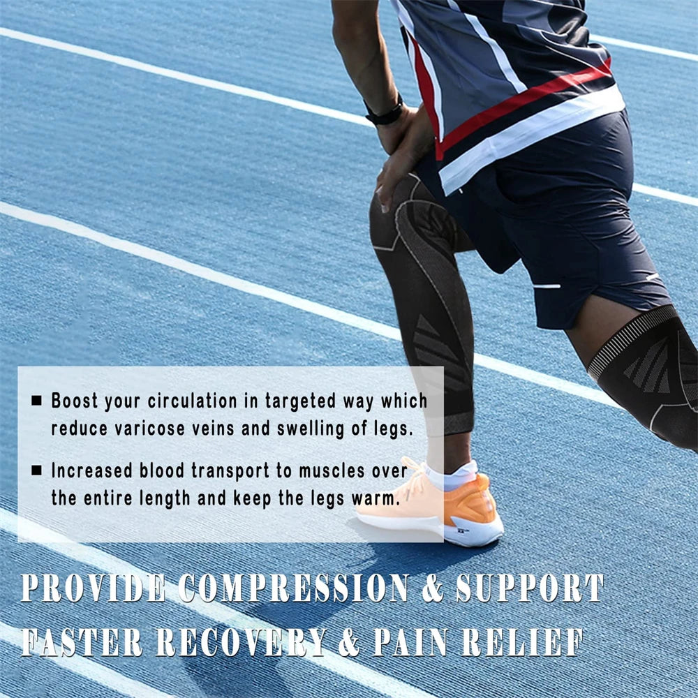 Full Leg Compression Sleeve – Long Knee Support for Sports & Pain Relief