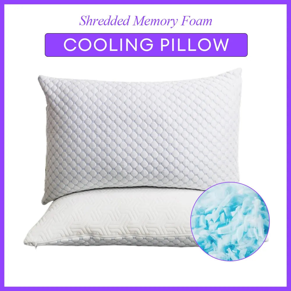 Cooling Memory Foam Pillow with Zipper – Adjustable Firmness Dual-Sided Design