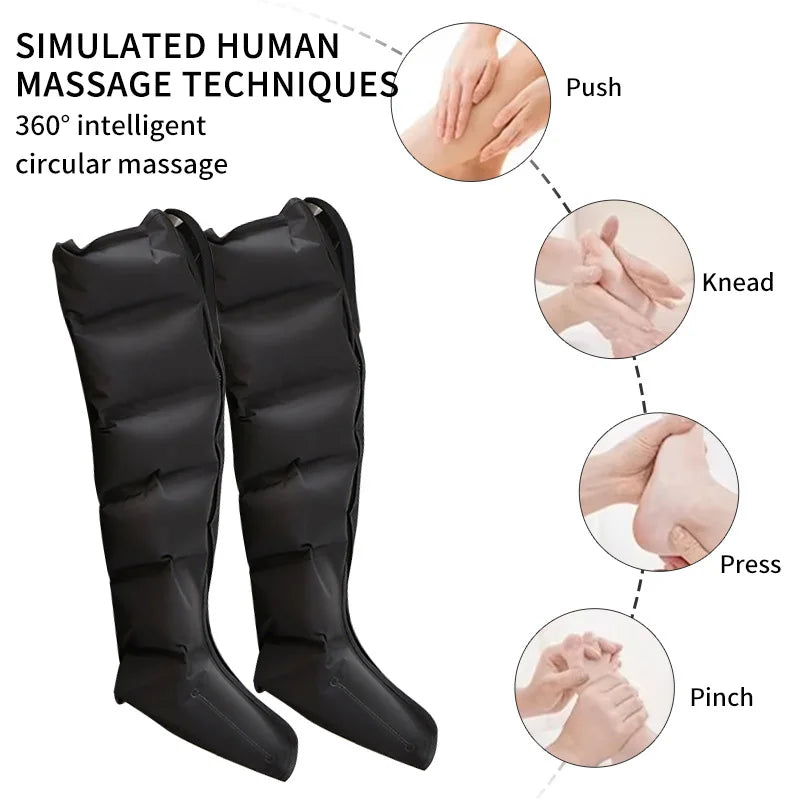 Electric Pneumatic Leg Massager – Extended Thigh, Calf & Foot Compression with Remote