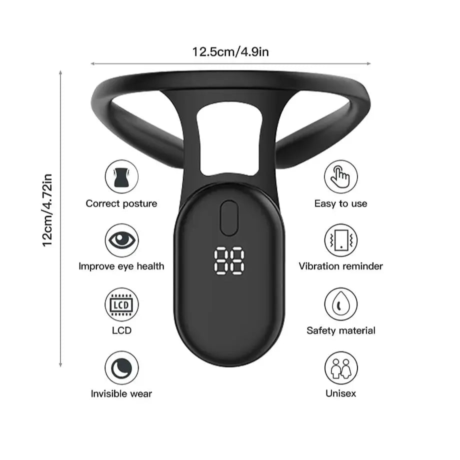 Smart Posture Corrector with Real-Time Vibration Reminder – Back Alignment Support