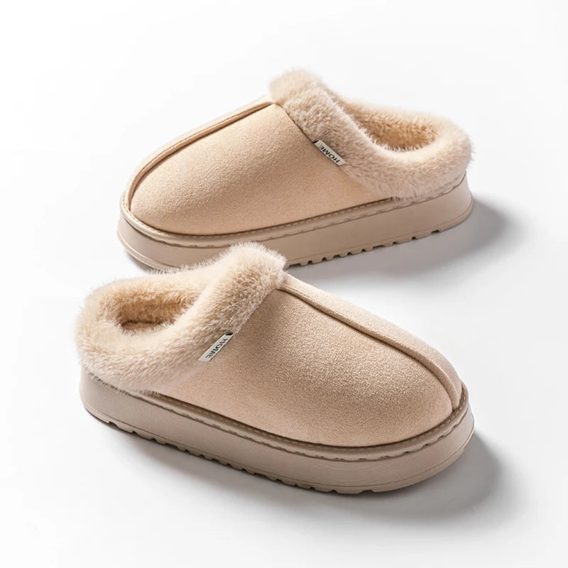 Women’s Warm Fluffy Slippers – Anti-Slip EVA Thick Sole Indoor Shoes