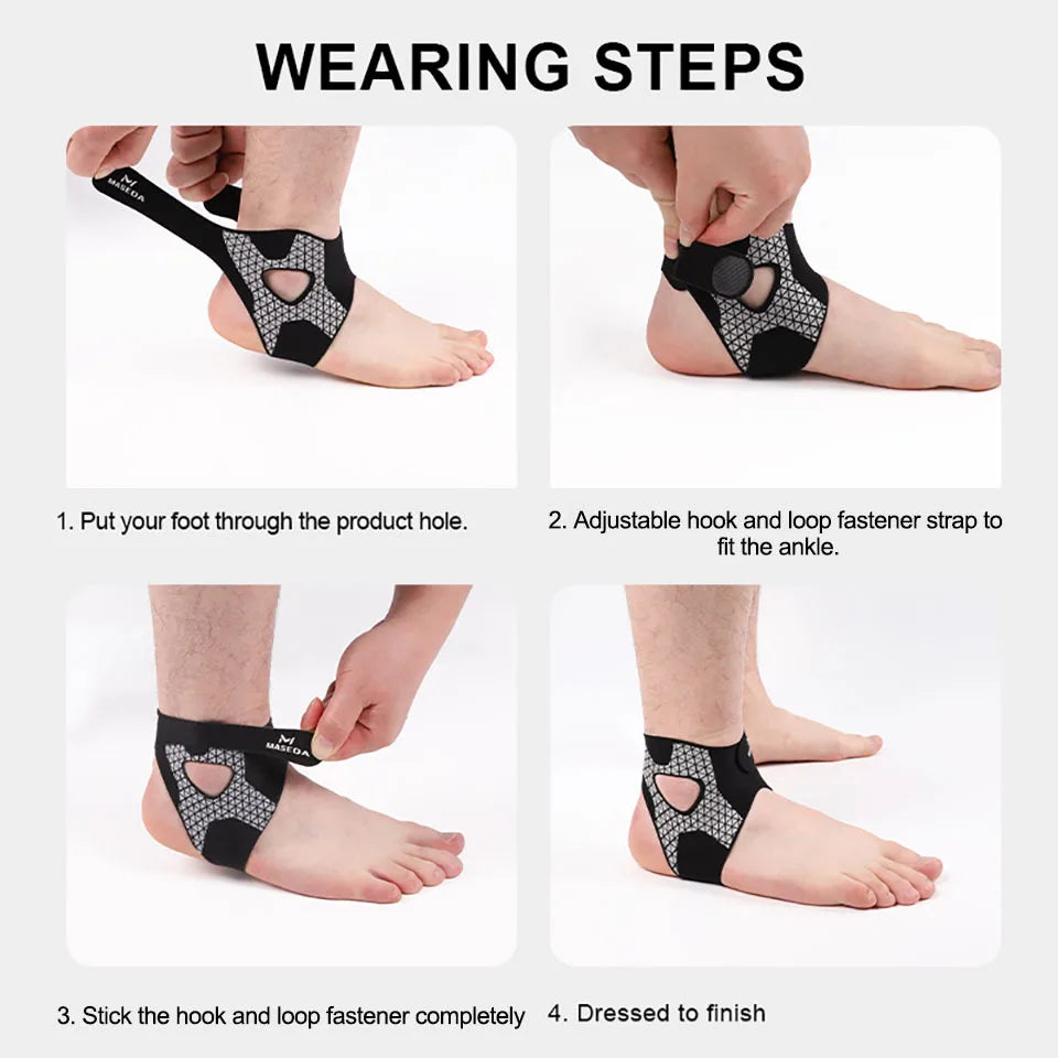 Adjustable Strap Ankle Support Brace – Ultra-Thin Compression Stabilizer