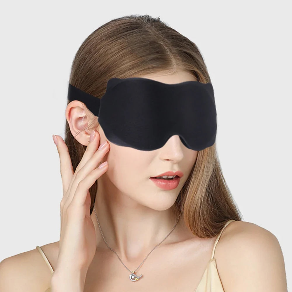 3D Contoured Eye Sleep Mask – Soft Padded Light Blocking Blindfold