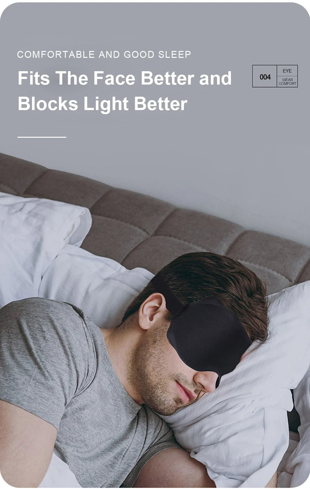 3D Contoured Eye Sleep Mask – Soft Padded Light Blocking Blindfold