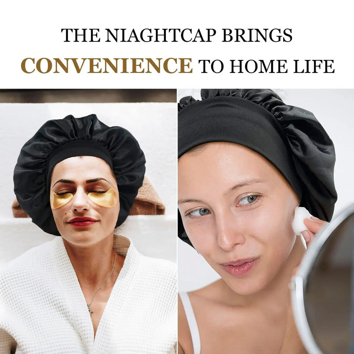 Women’s Satin Hair Bonnet – Soft Elastic Sleep Cap for Hair Care