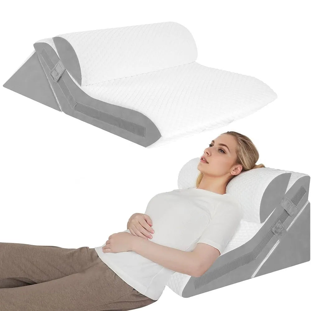 Adjustable Folding Wedge Pillow – Elevated Back Support for Comfortable Sleep