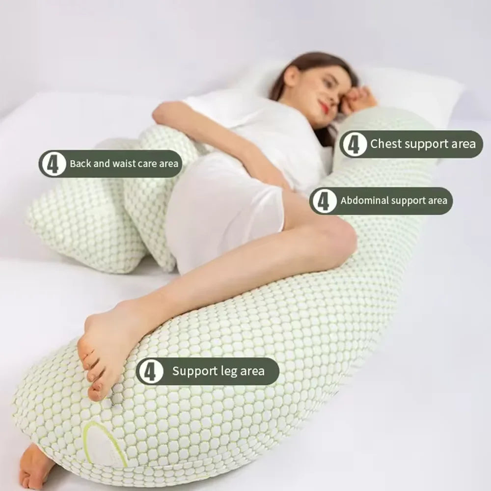 Adjustable Pregnancy Body Pillow Set – Maternity Support Cushion for Side Sleepers