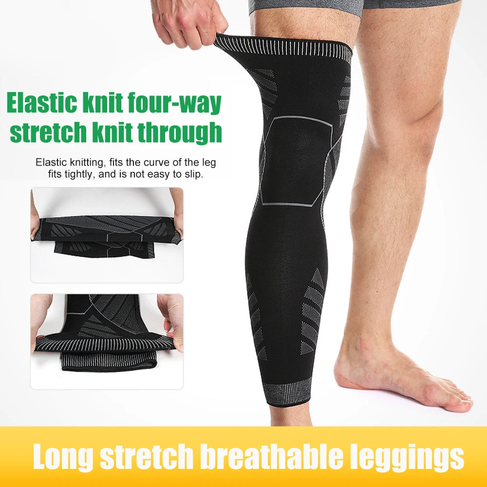 Full Leg Compression Sleeve – Long Knee Support for Sports & Pain Relief