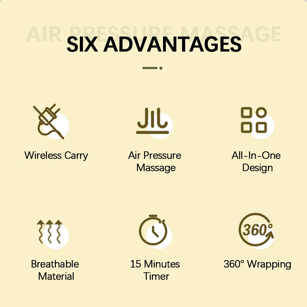 360° Air Compression Leg Massager – Wireless Calf Muscle Recovery