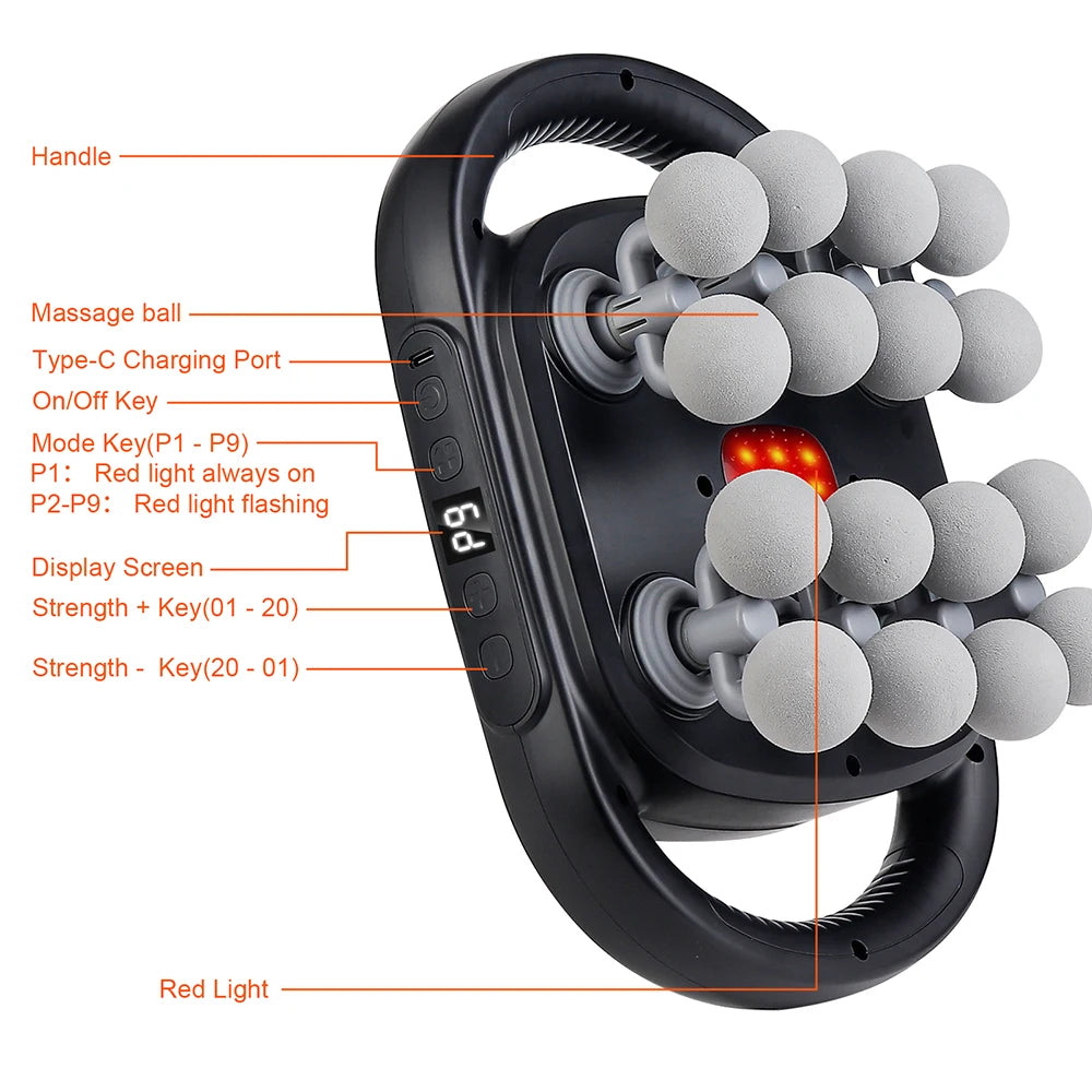 16-Head Percussion Massage Gun – High-Frequency Muscle Relief Device