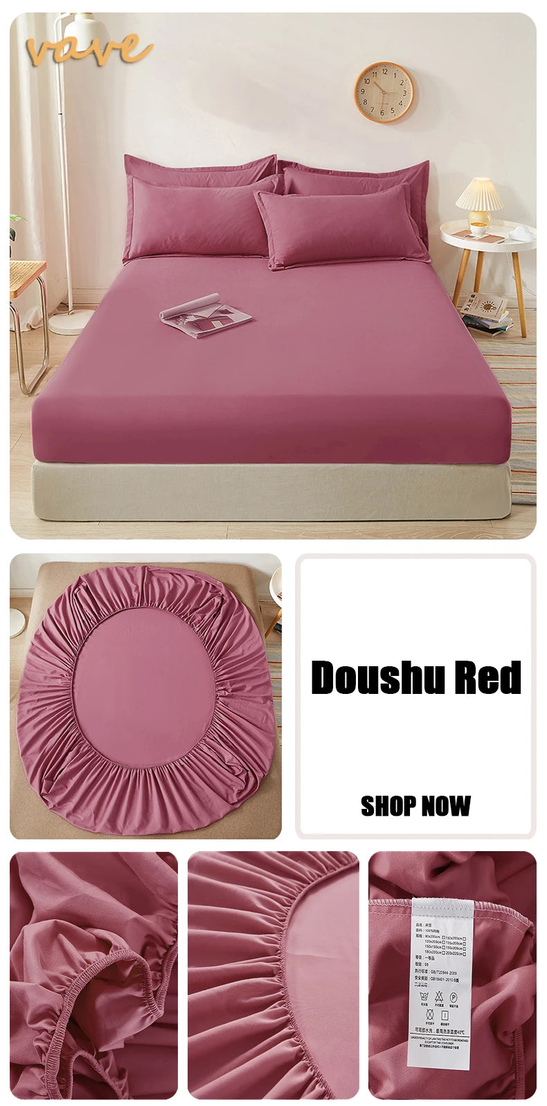 100% Cotton Fitted Sheet – Adjustable Non-Slip Mattress Cover (Single to King)