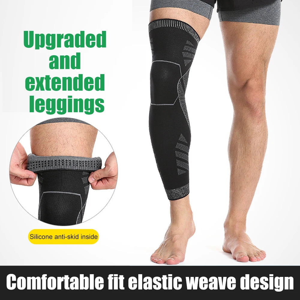 Full Leg Compression Sleeve – Long Knee Support for Sports & Pain Relief