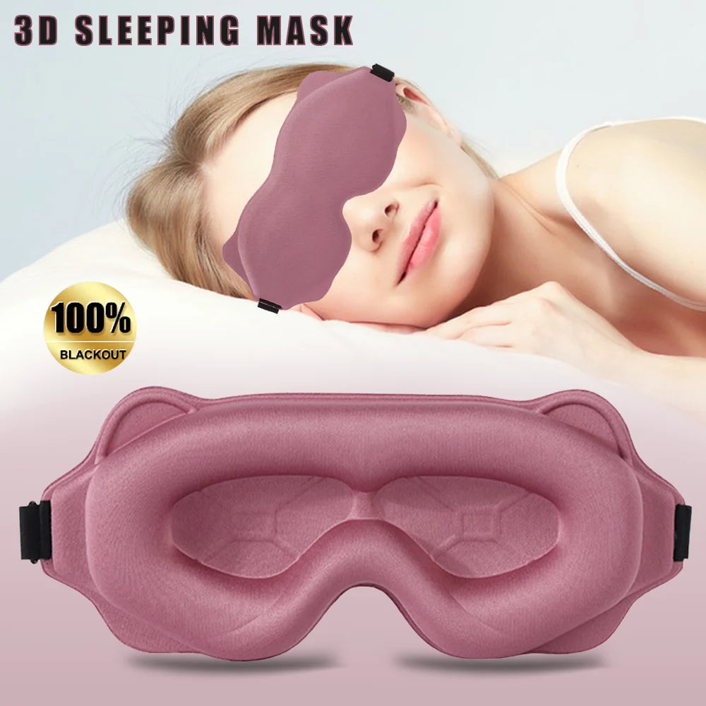 3D Contoured Eye Sleep Mask – Soft Padded Light Blocking Blindfold