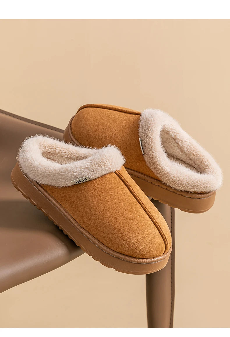 Women’s Warm Fluffy Slippers – Anti-Slip EVA Thick Sole Indoor Shoes