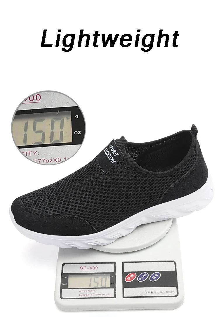 Lightweight Breathable Men’s Casual Shoes – Slip-On Outdoor Walking Sneakers (Size 39–47)