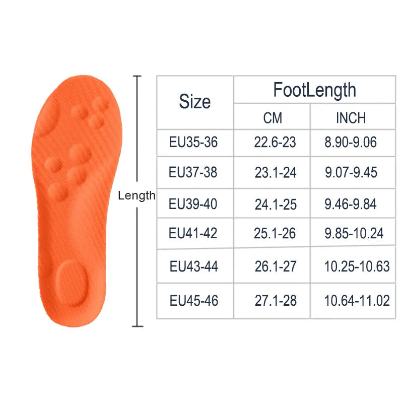 Breathable Latex Sport Insoles – Shock Absorption & Arch Support (1–4 Pairs)
