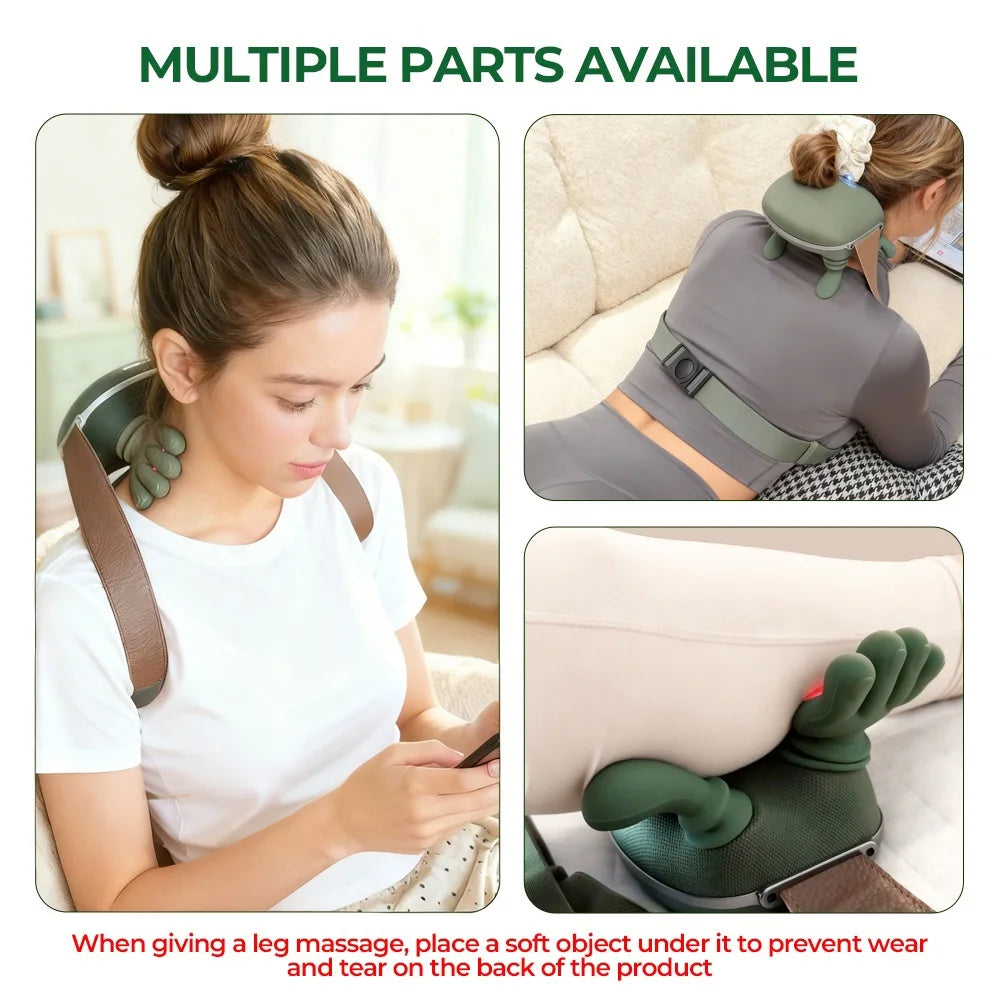 Wireless Neck & Shoulder Massager – Kneading Trapezius Support with Brushless Motor