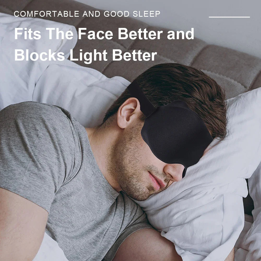 3D Contoured Eye Sleep Mask – Soft Padded Light Blocking Blindfold