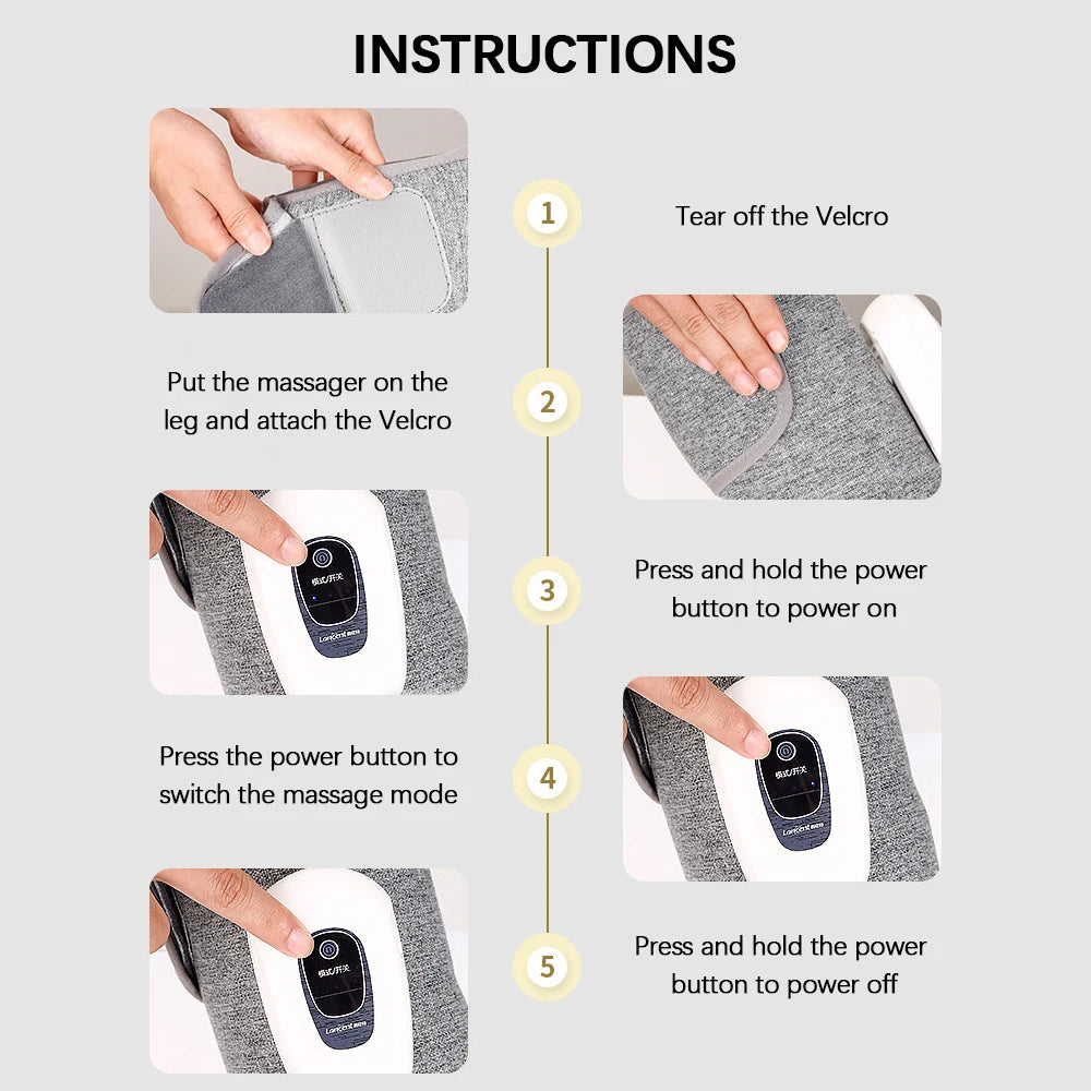 360° Air Compression Leg Massager – Wireless Calf Muscle Recovery
