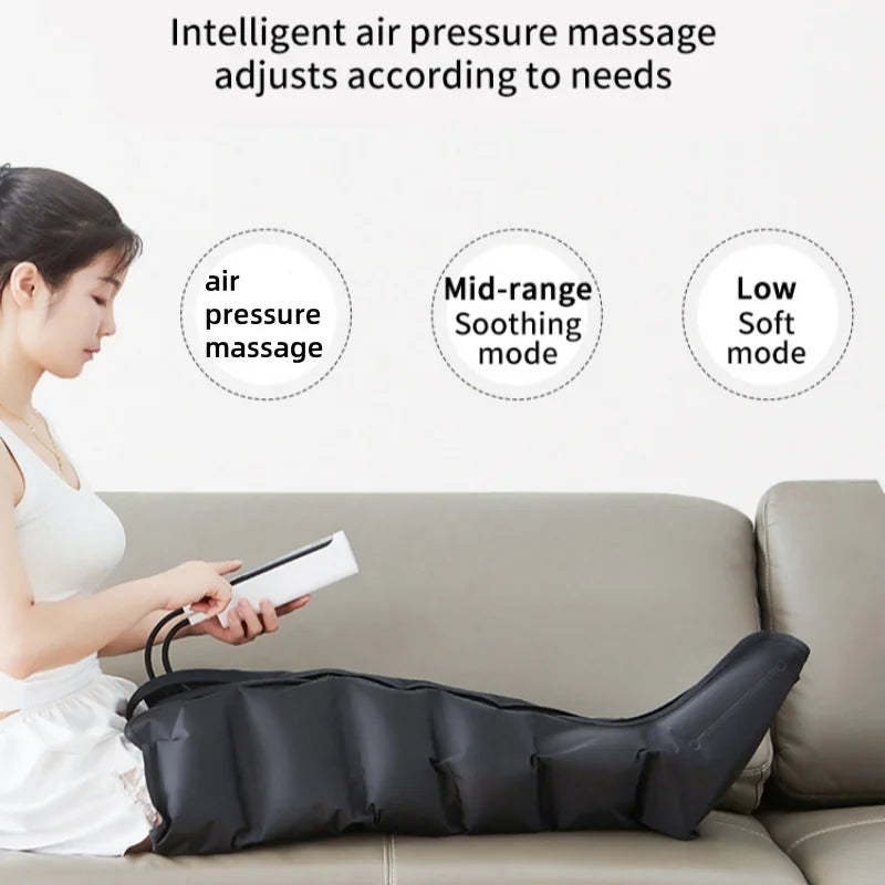 Electric Pneumatic Leg Massager – Extended Thigh, Calf & Foot Compression with Remote