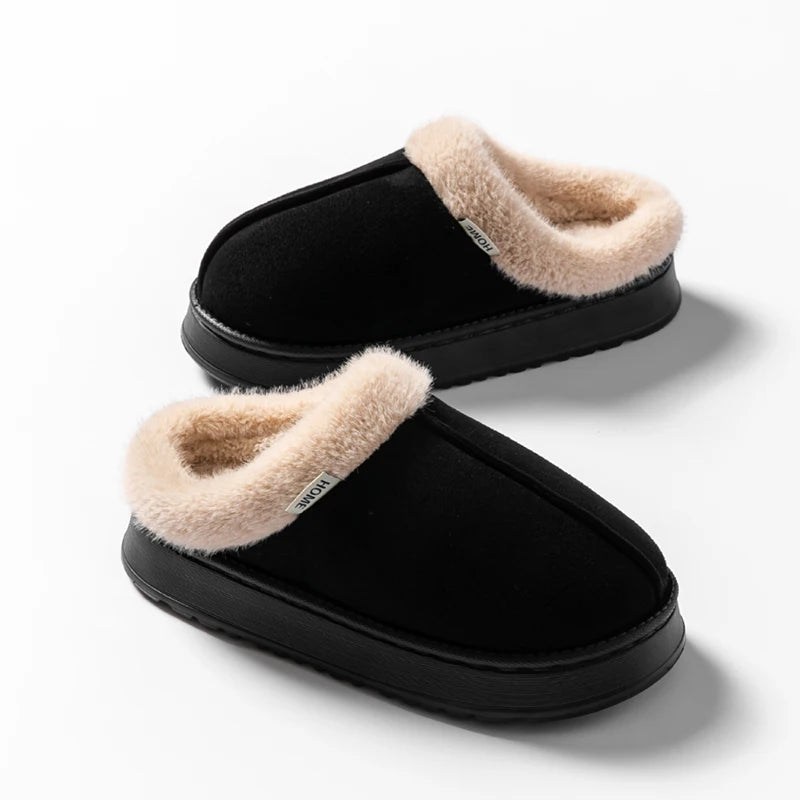 Women’s Warm Fluffy Slippers – Anti-Slip EVA Thick Sole Indoor Shoes