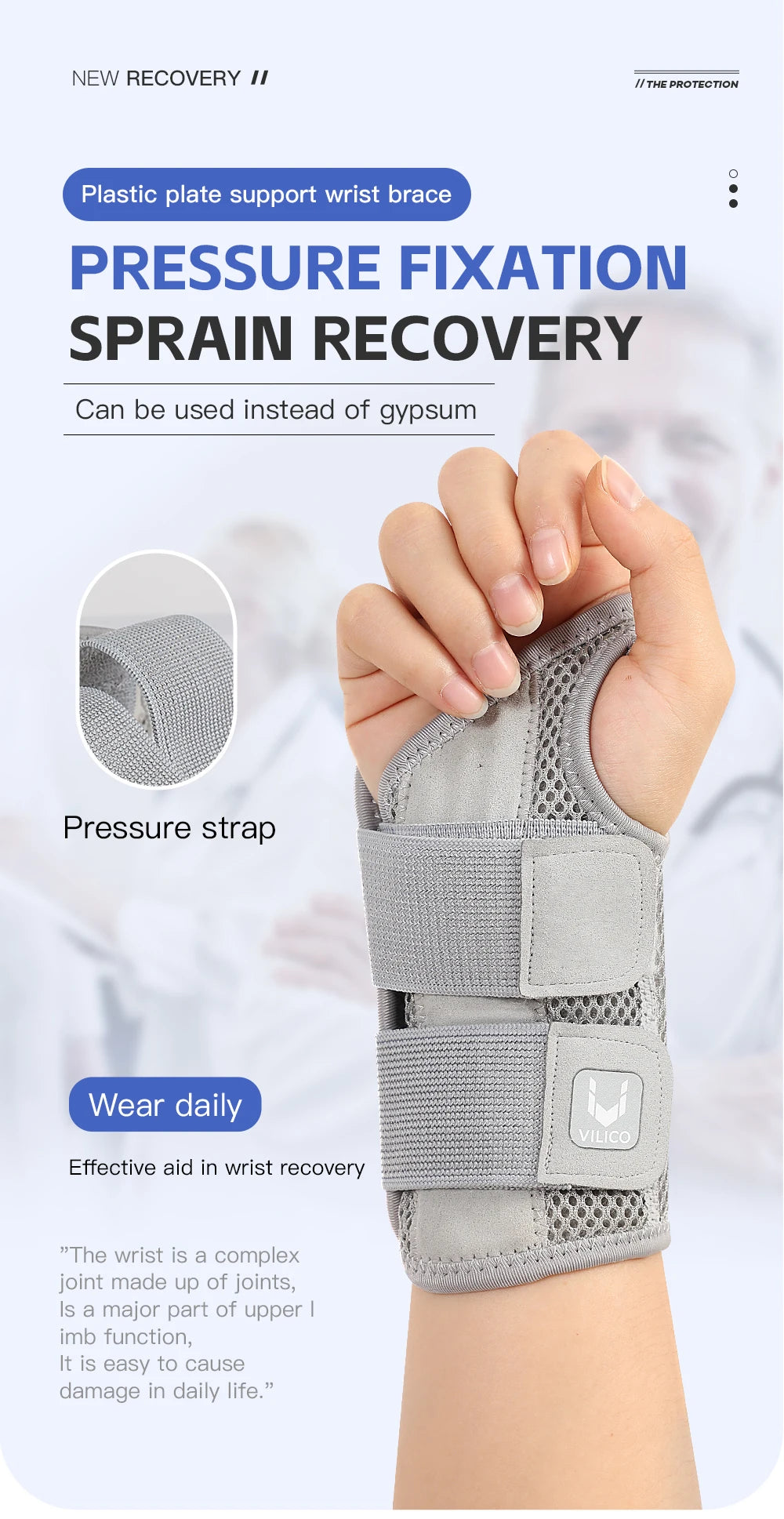 Wrist Stabilising Brace – Adjustable Support with Built-In Splint