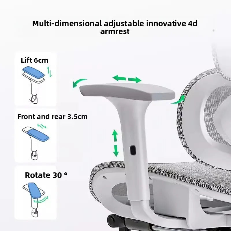 Ergonomic Gaming & Office Chair – Reclining with Lumbar Support & 4D Armrests