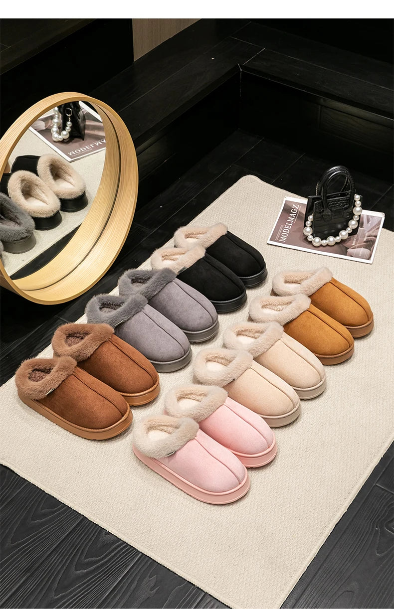 Women’s Warm Fluffy Slippers – Anti-Slip EVA Thick Sole Indoor Shoes
