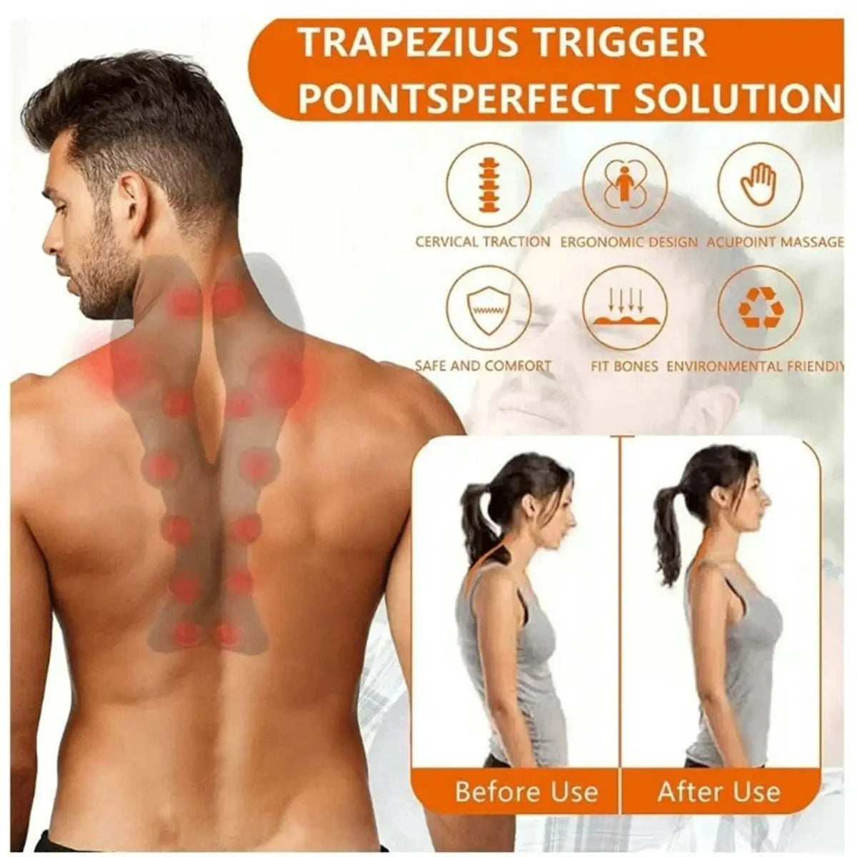 Cervical Neck Stretcher – Traction & Trigger Point Support Device