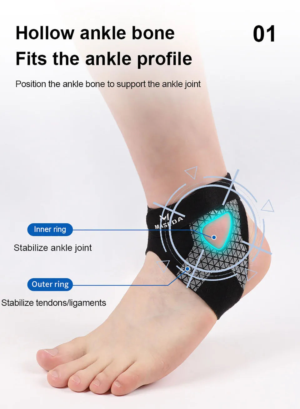Adjustable Strap Ankle Support Brace – Ultra-Thin Compression Stabilizer