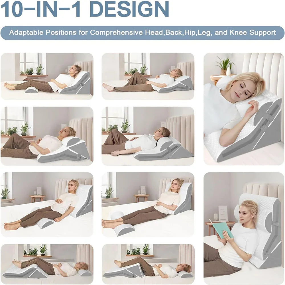 Adjustable Folding Wedge Pillow – Elevated Back Support for Comfortable Sleep