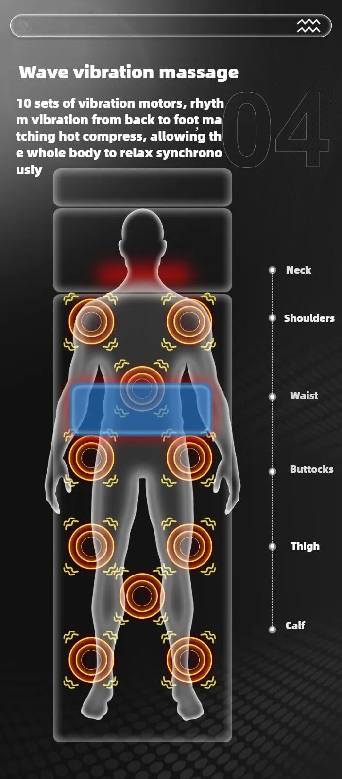 Full Body Massage Mat with Heat – Airbag Compression & Vibration Massage Cushion