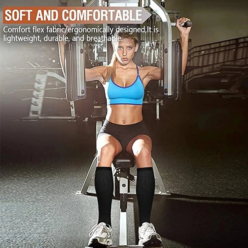 2 Pairs Compression Knee-High Socks – Circulation & Comfort Support